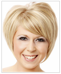 Short blonde hair with blonde highlights